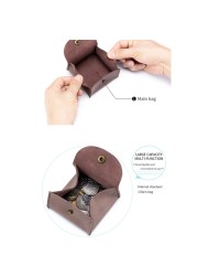 Adult Kids Small Coin Purse Earphone Holder Bag for Women Men PU Leather Small Purse Change Organizer Bag 6 Colors