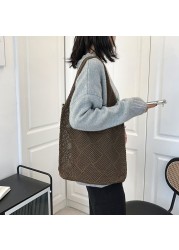 luxury designer crochet bags for women female large bag hand bag women summer beach bag casual hollow woven shoulder bags