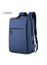 Men's Multifunctional Oxford Fabric Backpack Water Resistant 13 Inch Student School Bag With USB Charger Unisex 2021