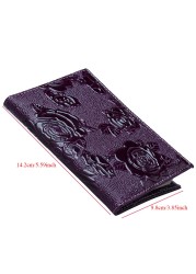 Hot Sale Red 3D Embossed Rose PU Leather Women Passport Holder Embossing Passport Cover Credit Card ID Bag