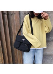 Fashion Student Zipper Crossbody Bags Solid Color Shoulder Bags Casual Ladies Bags Canvas Messenger Bags