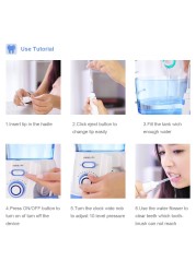 Waterpulse Oral Irrigator v300 12 Pressure Water Flosser 800ml Dental Cleaner Family Care Irrigator Dental Dental Water Jet 5 Tip