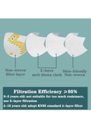 10/30 قطعة الأطفال FPP2 KN95 أقنعة الاطفال مكافحة الفيروسات الأسماك على شكل الكرتون مطبوعة أنيمي قناع الوجه من فيروس ffp2fan Mascarillas