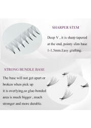 Pointed Base Prefabricated Fans Sharp Thin Stem Russian Size 400 Fans D Curl Individual Lashes Grafting Accessory