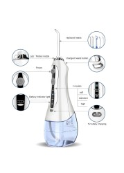 AZDENT HF-5 Oral Irrigator Portable Water Dental Flosser USB Rechargeable Water Jet Floss Tooth Pick 5 Jet Tip 300ml 3 Models