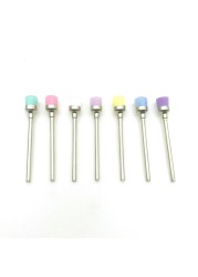 7pcs Nail Art Dental Drill Bit Teeth Cleaning Brush Colorful Bowl Polisher Brush Manicure Accessories Brush Set