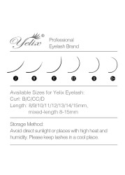 Yelix- Brown False Eyelashes Extensions, Individual Eyelashes, Natural Eyelash Extensions, 16 Lines