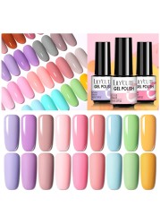 LILYCUTE 10/20/8/2pcs Gel Nail Polish Set Semi Permanent Glitter Hybrid Varnish Base Top Coat Soak Off UV LED Nails Gel