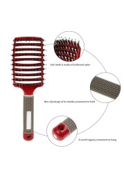 Hair Brush Scalp Massage Comb Bristle & Nylon Hair Brush Women Wet Curly Detangling Styling Tools for Salon Barber Hair Styling Brush