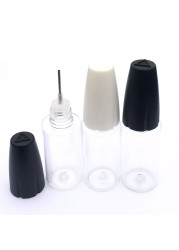 100pcs 10ml 15ml 20ml PET Transparent Vial With Thin Tip Long Dropper Bottle For Oil Accessories Empty Liquid Jar