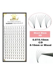 MASSCAKU Premade Lashes Wide Fans 3d/4d/5d/6d/10d/20d Short Stem Russian Volume Professional Eyelashes Extensions Faux Mink