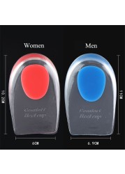 1 Pair Soft Silicon Gel Heel Support Cushion Cup Foot Care Tools Insoles Pads Shock Pad Orthotic Insole Increase Plantar