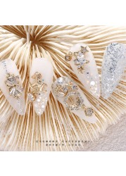 Japanese Style Nail Jewelry, Zircon Cross Real Gold Nail Diamond Decoration Supplies