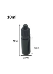 50pcs Empty 5ml 10ml 15ml 30ml Black Soft PE Container Easy Squeeze Plastic Dropper Bottle With Childproof Cap For Liquid Vials