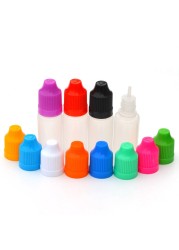 20pcs Plastic Droplet Bottles 10ml Empty Vials With Childproof Cap And Long Thin Tip Liquid Jar