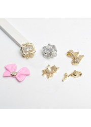 New Zircon Jewelry Bow God Horse Rose Angel Wing Face Pendant Nails Accessories  Christmas Nail Art