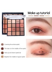 16 Colors Shimmer Matte Eyeshadow Palette Waterproof Long Lasting Eye Shadow Pigment Earth Color Eyes Makeup Cosmetics TSLM1