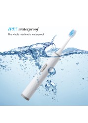 Electric Sonic Toothbrush Rechargeable Teeth Whitener IPX7 Waterproof Remove Yellow Tartar Teeth With 3 Replacement Heads