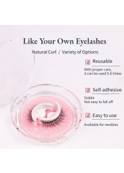 3D False Eyelashes Reusable Self-adhesive Fake Eye Lashes Glue Free Easy to Wear Natural Eyelashes Extension Makeup Tool