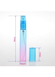 50pcs/lot 4ml 8ml Mist Spray Bottles Refillable Perfume Empty Tube Glass Travel Bottles Rainbow Color Spray