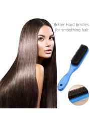 Men's and Women's Wooden Handle Hair Brush Solid Boar Bristle Combs for Beard and Hair Styling