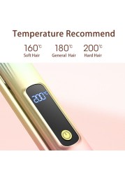 Hot Electric Hair Curler 2 in 1 Hair Crimper Straightener Wafer Curling Iron Wand LCD Display Temperature Adjust Gift Recommend