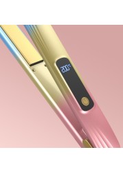 Hair Straightener 2 in 1 Flat Iron Curling Iron Professional Hair Styling Tools with Digital LCD Display Portable Ceramic Hair Curler