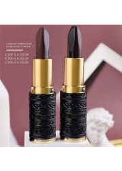 1pc Three Colors Black Lipstick Tube Rose Diamond Matte Velvet Lipstick Long Lasting Waterproof Full Color Sexy Lips Makeup