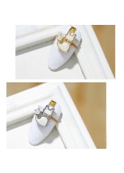 Pearl Shell Japanese Cute Cat Nail Decoration Zircon Diamond Nail Nail