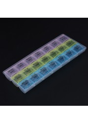 7 Days Weekly Transparent 21 Compartment Cover Panel Tablets Box Holder Medicine Storage Organizer Container Container