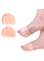 Silicone Forefoot Pads Toe Separator Cushion Pad Pain Relief Shoes Insoles Finger Toe Valgus Corrector Gel Pads Foot Care