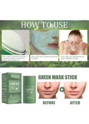 1pc Green Tea Mask Stick Purifying Mud Stick Facial Mask Cleansing Mask Oil-control Deep Clean Pores Skin Care 40g