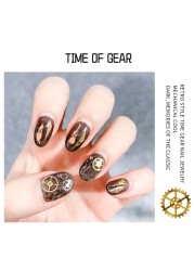 1 Box Steampunk Nail Art Miniature Ultra-thin Alloy Gear Gold Silver Patch Mixed 3D Metal Rivets DIY Nail Art Decoration Accessories