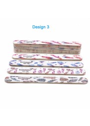 20pcs Thicken Wooden Nail Files 100/120/180/240 Printed Sandpaper Wooden File Professional Washable Nails Accessories Manicure Tool