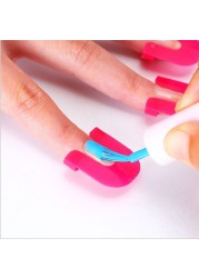 26pcs/set 10 Sizes G Curve Shape Nail Protector Lacquer Finger Shield Liquid Proof French Stickers Manicure Nail Clip