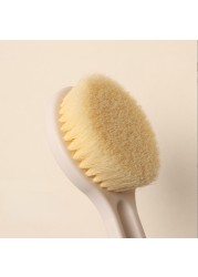 1pc Long Handle Nylon Bath Brush Soft Body Scrubber Exfoliator Shower Scrub Skin Massager Cleaning Brush Deep Cleaning Tool