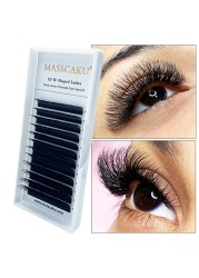 Hot selling 6 cases/set w shaped 3D clover volume eyelash extension matte individual volume silk eyelashes extensions for salon