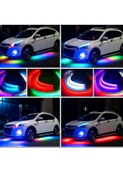 Car Underbody Lights Neon Flexible LED Strip Light Auto Underwater Lamp APP Control Flowing RGB Ambient Atmosphere Lamp