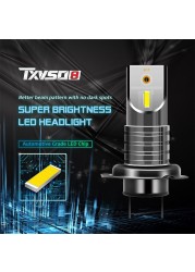 TXVSO8 H7 Led أضواء لسيارة صغيرة 6000K المصباح 55 واط/لمبة العالمي السوبر مشرق COB مصابيح للسيارات Luces Led الفقرة السيارات