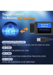 OBDResource ELM327 USB V1.5 FORScan لفورد مازدا لينكولن الزئبق الترميز ELMconfig FoCCCus HS MS يمكن التبديل F150 F250 F350 F450