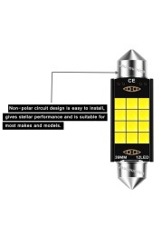 New Festoon 31mm 36mm 39mm 41mm LED Bulb C5W C10W C3W Super Bright Dome Light Canbus Auto Interior Reading Lights White 12V