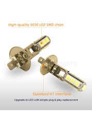 1 قطعة تعزيز كبير H1 عالية الطاقة 13 SMD 5050 لمبة LED الأبيض سيارة السيارات العلوي الضباب رئيس أضواء مصباح DC 12V