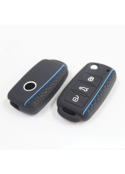 3 Buttons Silicone Car Key Cover Case For VW Golf 4 5 6 7 Bora Jetta Polo MK4 MK6 Bora Passat B5 B6 Superb Tiguan Beetle