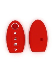 Silicone Car Key Fob Case Cover 4 Button Fits For Nissan Leaf Sentra SL Murano Maxima Altima Versa Remote Fob