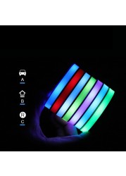 Car Led Water Bottom Mat Cover Decor Luminous Trim Lamp Ornament Coaster Accessories For Tesla Model 3 X Y S 3/5/X/Y