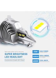 /HL LED H4 سيارة مصباح أضاءه أمامي 6500K 16000LM مصباح ليد شعاع عالية + شعاع منخفض H4 LED لمبة استبدال مصباح للدراجات النارية 12 فولت