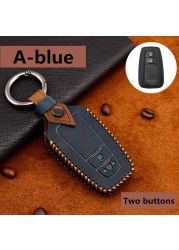 Genuine Leather Car Key Cover For Toyota Camry Prius Corolla C-HR CHR RAV4 Avalon Land Cruiser Prado 2018 2019 2020 Remote Fob