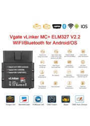 Vgate VLinker MC+ELM327 V2.2 WIFI forecast ELM 327 for Car OBD2 Bluetooth 4.0 Car Diagnostic Scanner Tool for Android/IOS