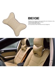 1PC Car Neck Pillows PU Leather Head Support Protector Universal Headrest Backrest Pillow Fit Car Elastic Headrest