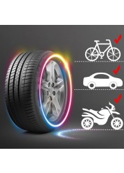 2pcs Atmosphere Welcome Light Hub Lamp Auto Car Wheel Light Moto Bike Light Tire Valve Decorative Valve Cap Flash Spoke Led Neon